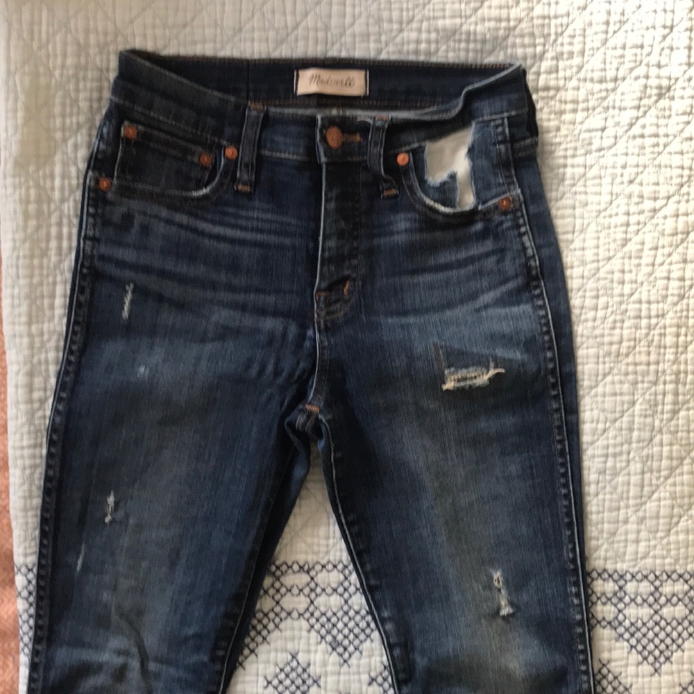 Madewell distresses high rise jeans